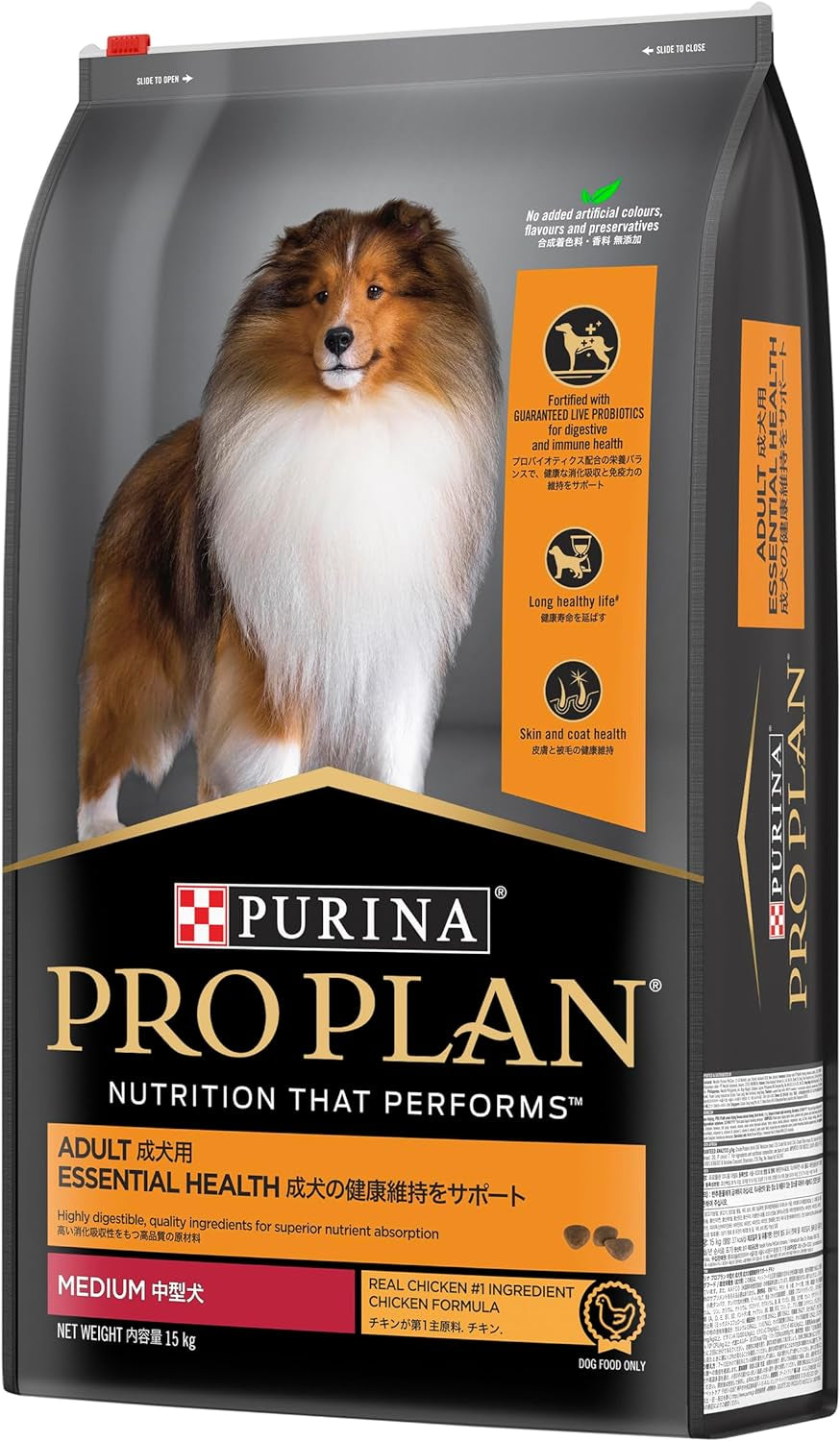 PRO PLAN Adult Dry Dog Food Medium Breed Chicken 15Kg
